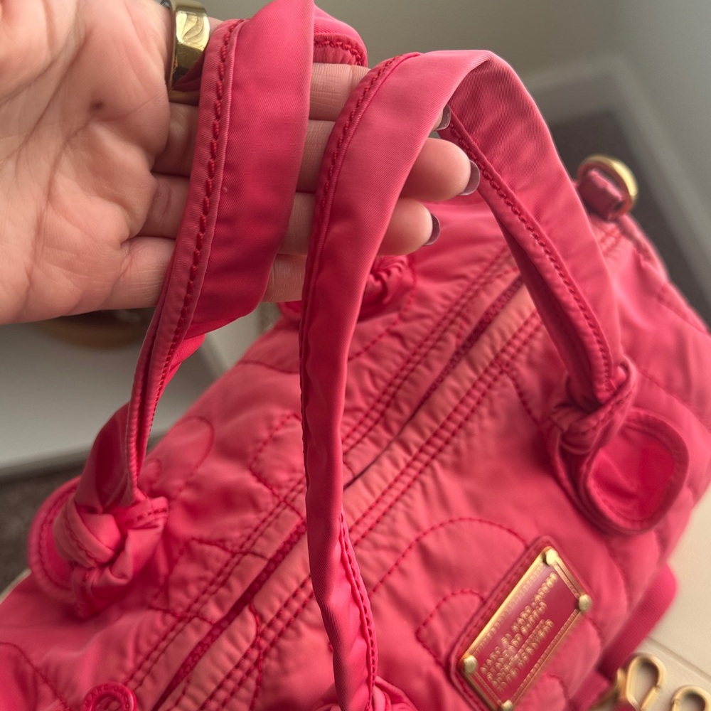 Marc by Marc Jacobs Hot Pink Quilted Nylon Barrel Bag with Strap - Picture 11 of 16